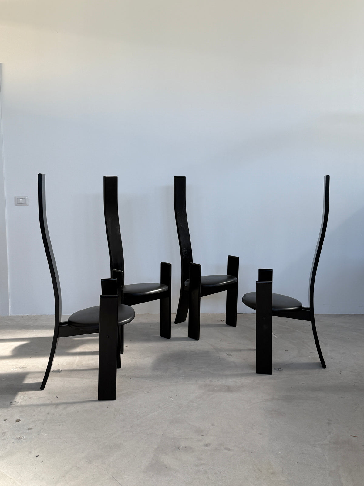 "Golem" Chairs by Vico Magistretti for Poggi, set of four, 1970.