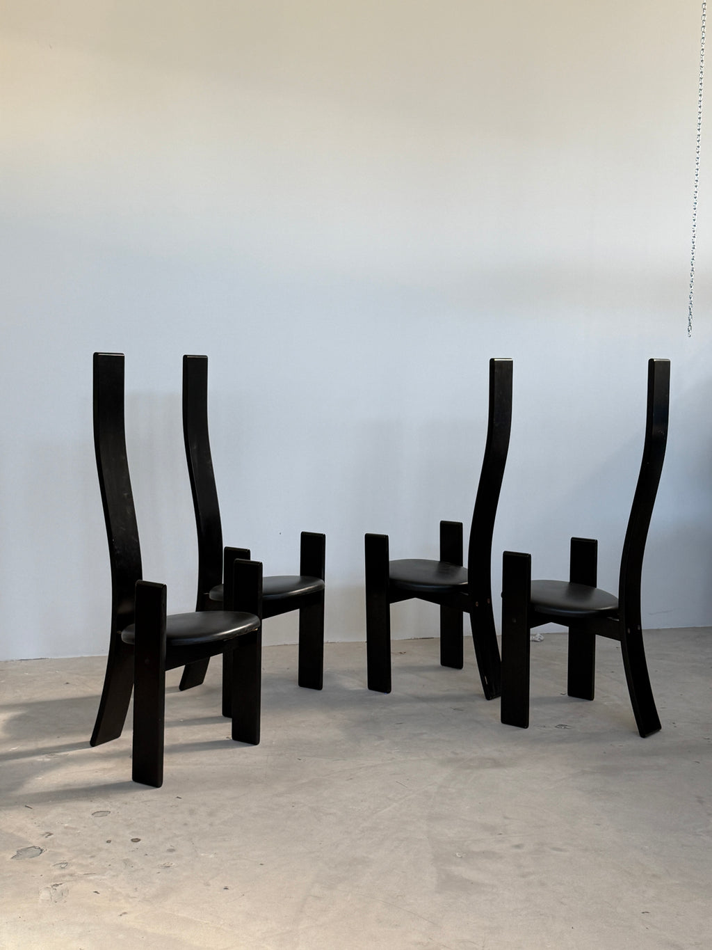 "Golem" Chairs by Vico Magistretti for Poggi, set of four, 1970.