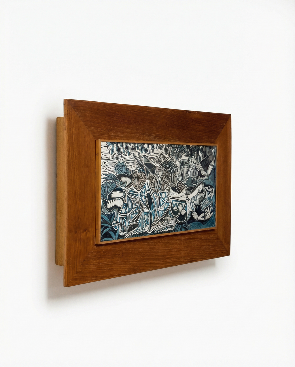 Mid-century Italian wall-mounted drop-front storage unit