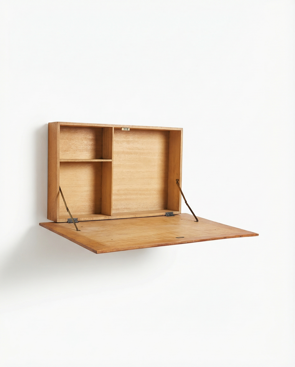 Mid-century Italian wall-mounted drop-front storage unit