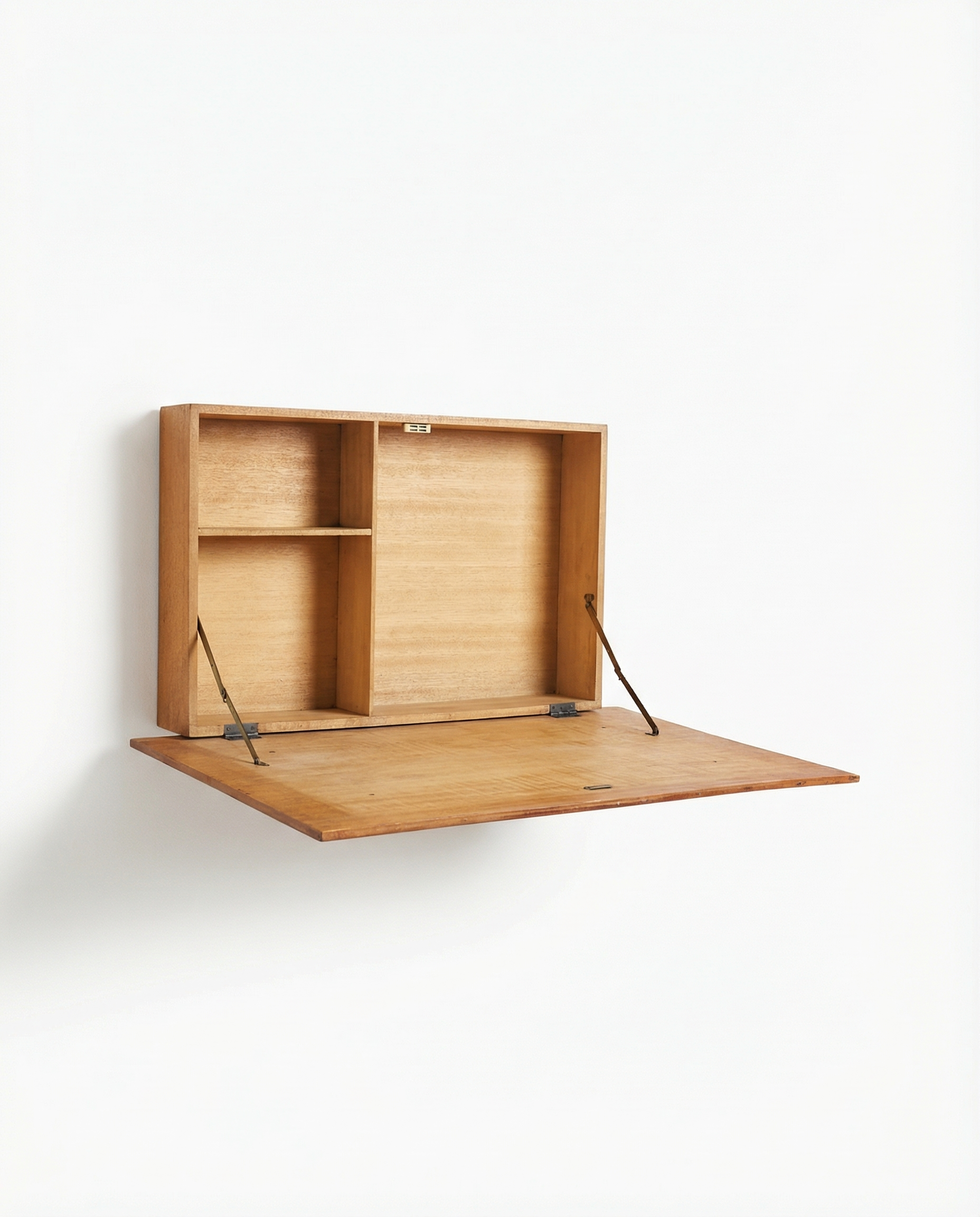 Mid-century Italian wall-mounted drop-front storage unit