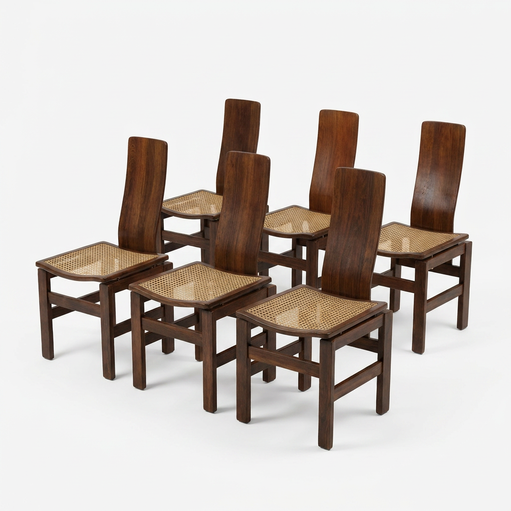 Set di sei sedie Carlo Scarpa, Italia, 1960