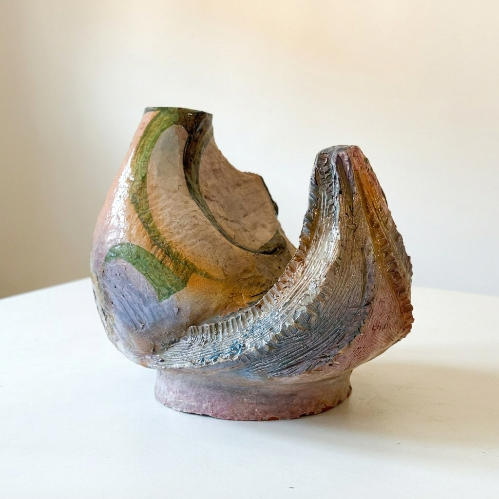 Vaso in ceramica, Sicilia (scuola di Comiso) 1960 circa.