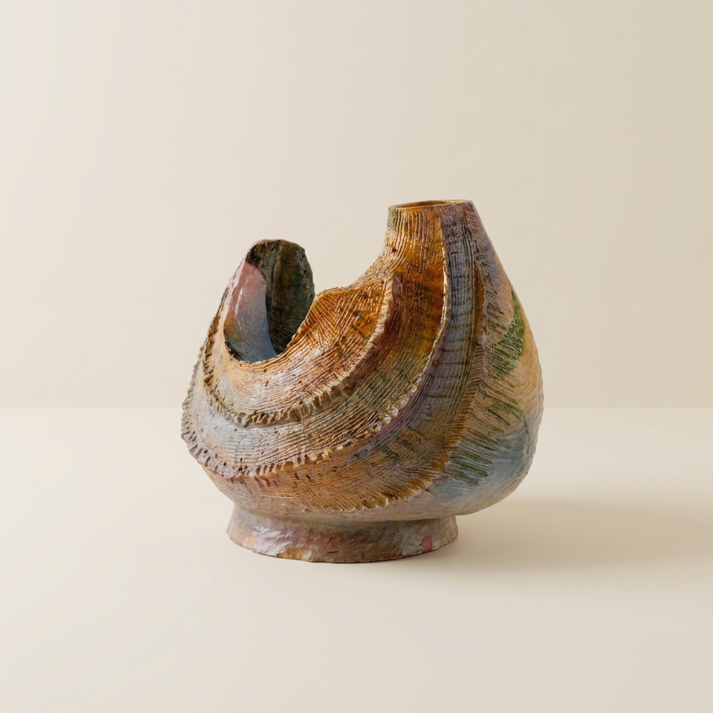 Vaso in ceramica, Sicilia (scuola di Comiso) 1960 circa.